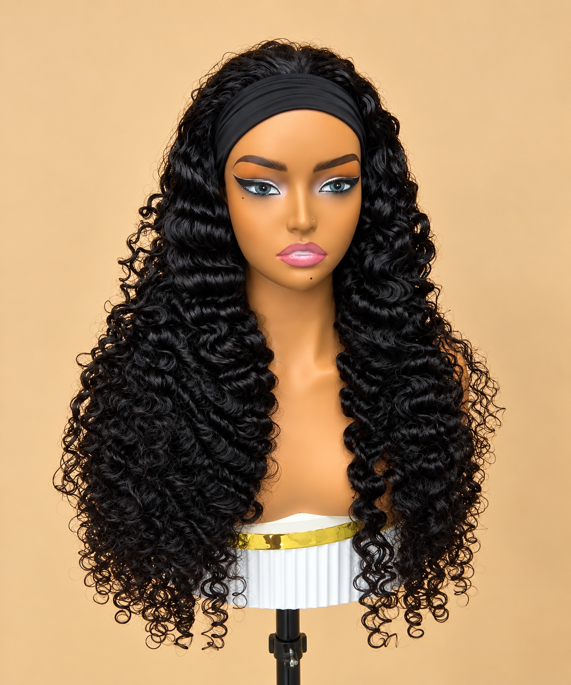 Burmese Curly Headband Wig